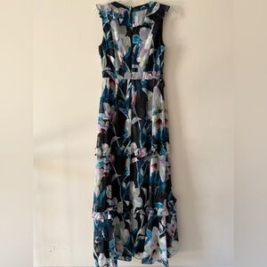 Adrianna Papell Floral Maxi Dress - Black, Blue, Pink